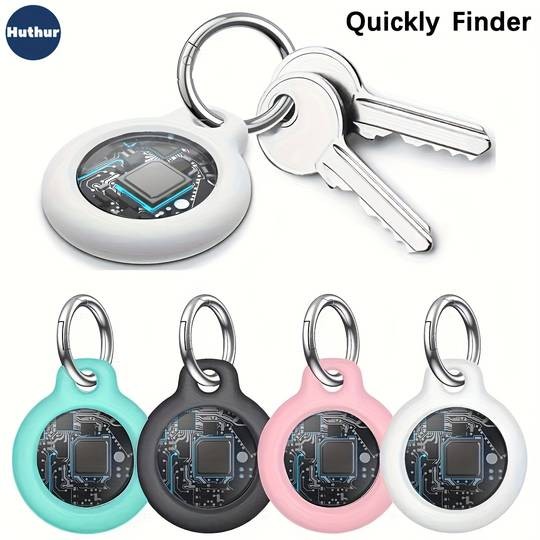 HUTHUR Air Tag Tracker Holder Pack (1/2/3/4 Pack) – Silicone Case + Keyring for Apple Find My