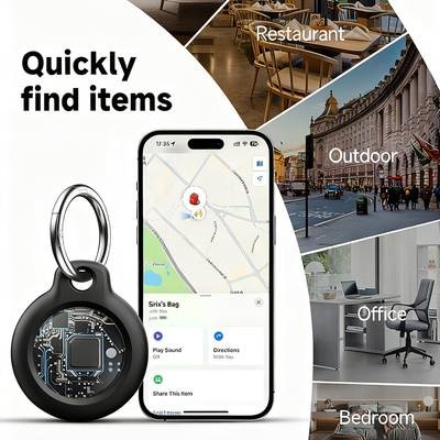 HUTHUR Air Tag Tracker Holder Pack (1/2/3/4 Pack) – Silicone Case + Keyring for Apple Find My