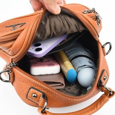 OGEHUAFEE Women’s Elegant Mini Backpack – Premium PU Crossbody/Backpack Hybrid with Kangaroo Logo & Tassel Accents