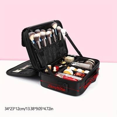 YIMUWN Premium Makeup Organizer Storage Box – White Travel Cosmetic Case with Detachable Dividers