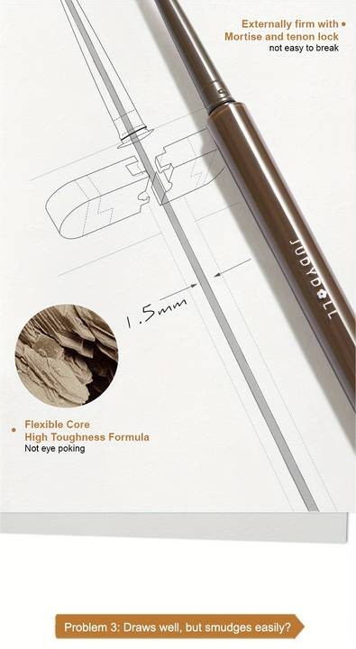 JUDYDOLL Ultrafine Eyeliner Gel Pencil – Long-Wearing Waterproof Brown Eyeliner Beginner-Friendly • Precise Application • Perfect for Weddings, Parties, Halloween & Fall/Winter Looks