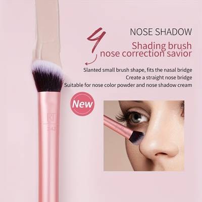 Real Techniques Upgraded Face Makeup Brush Set 418 – Advanced Daily Face Set Includes Blush Brush • Final Setting Brush • Shadow Brush • Contour Brush