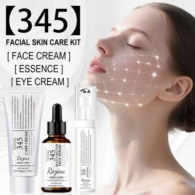 ROZINO 3pcs Skincare Set – Instant Wrinkle & Puffiness Remover (345 Cream + Eye Cream + Serum)