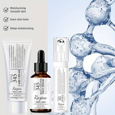 ROZINO 3pcs Skincare Set – Instant Wrinkle & Puffiness Remover (345 Cream + Eye Cream + Serum)