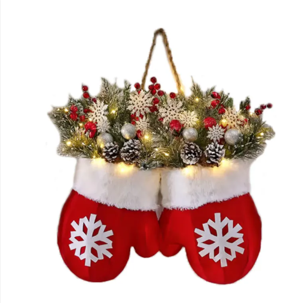 Christmas Glove-Shaped Garland Wreath