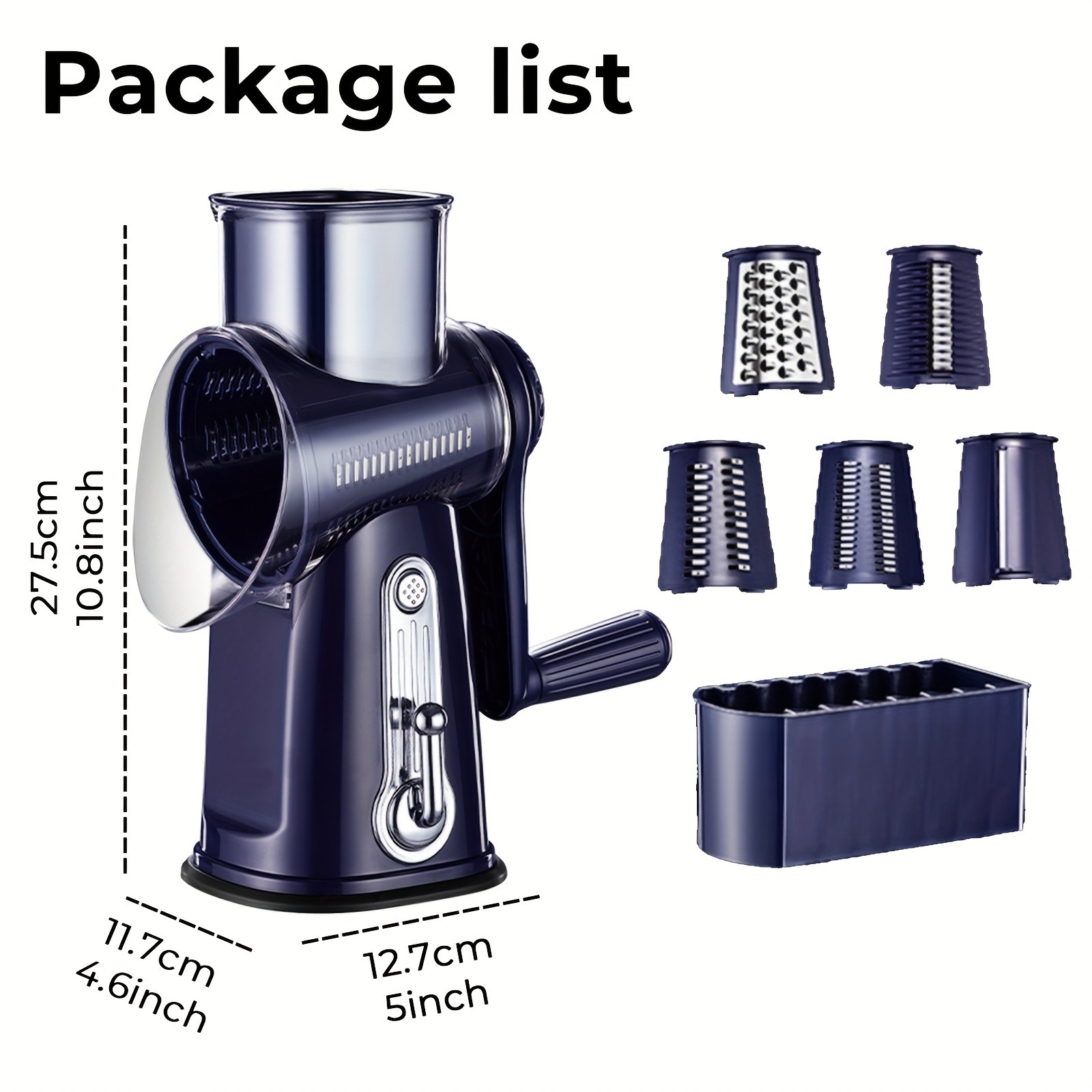 iWhale Heavy-Duty 5-in-1 Rotary Cheese Grater – Faster Prep, Smoother Cooking