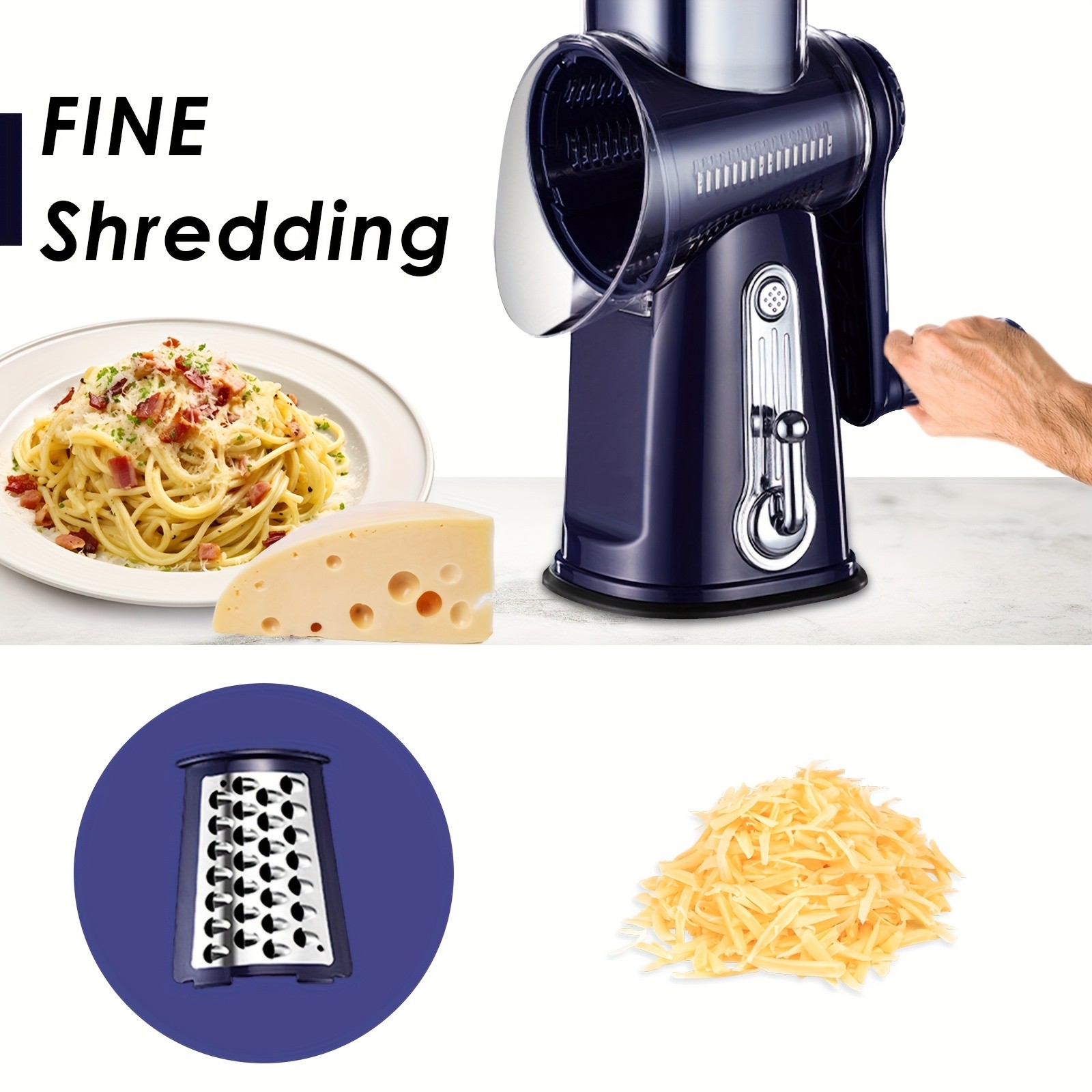 iWhale Heavy-Duty 5-in-1 Rotary Cheese Grater – Faster Prep, Smoother Cooking