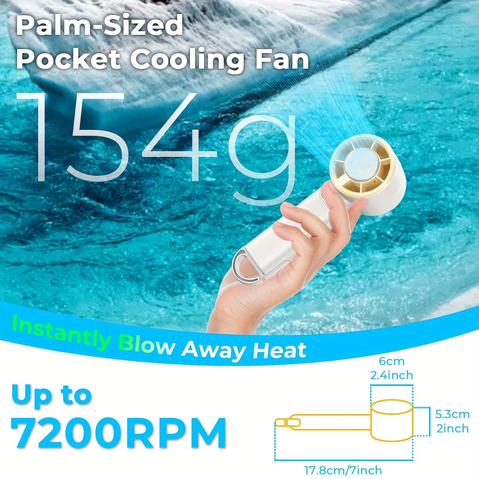 iWhale Portable Handheld Cooling Fan with Ice-Cooling Pad – Powerful Cooling Relief Anywhere You Go