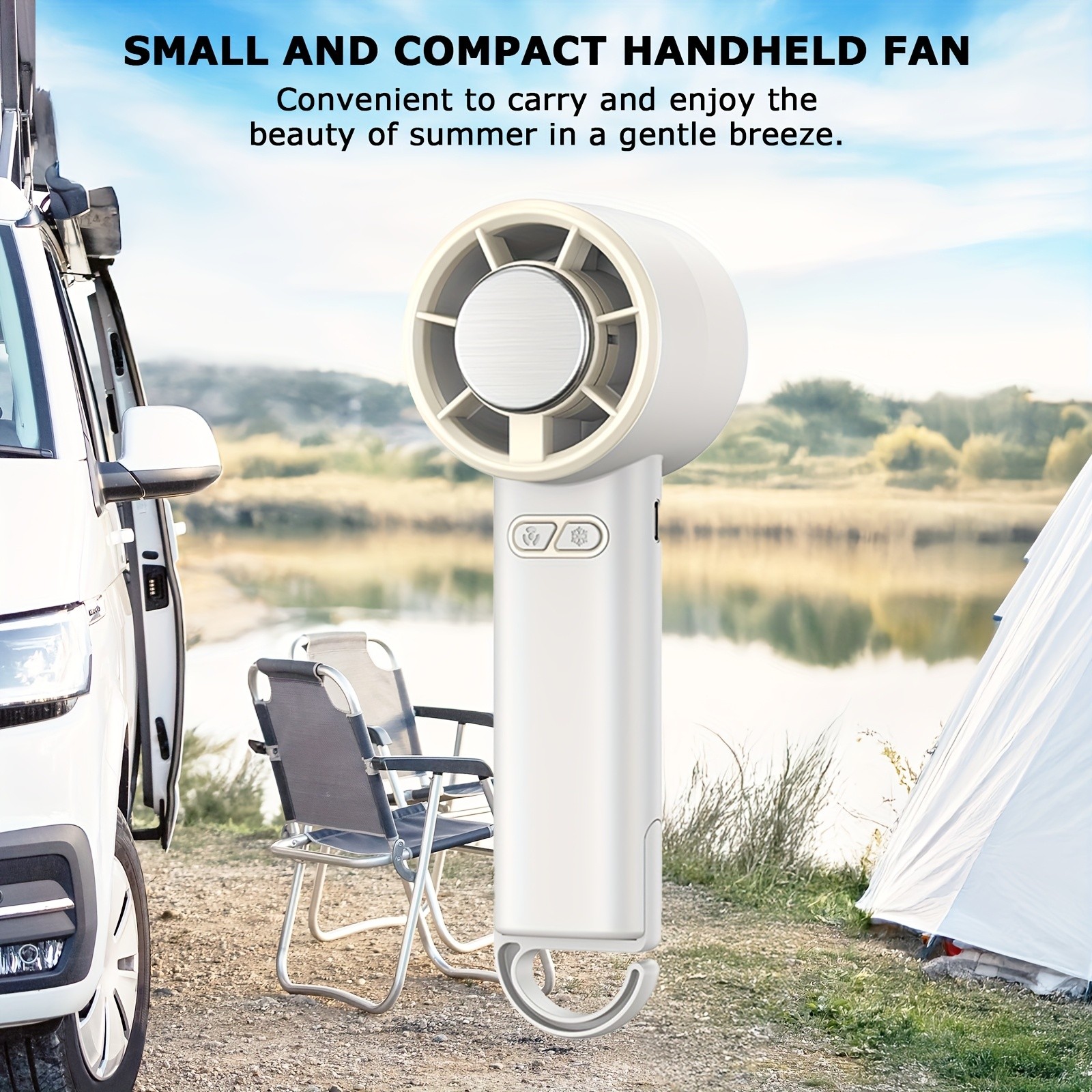 iWhale Portable Handheld Cooling Fan with Ice-Cooling Pad – Powerful Cooling Relief Anywhere You Go