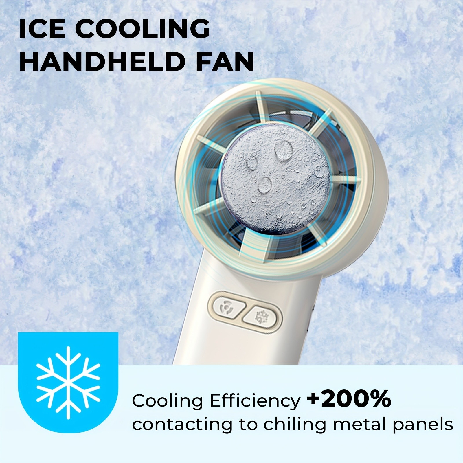 iWhale Portable Handheld Cooling Fan with Ice-Cooling Pad – Powerful Cooling Relief Anywhere You Go