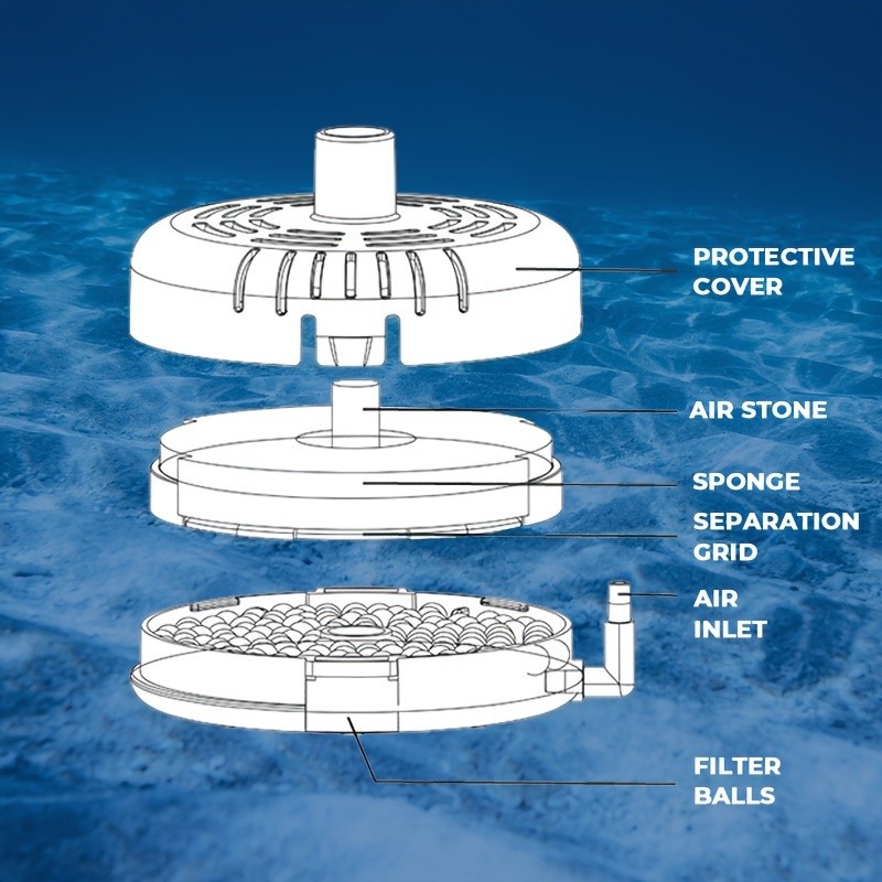 iWhale Mini Sponge Filter with Foam, Air Stone & Suction Cup – Safe Bio-Filtration for Small Tanks up to 18.93L