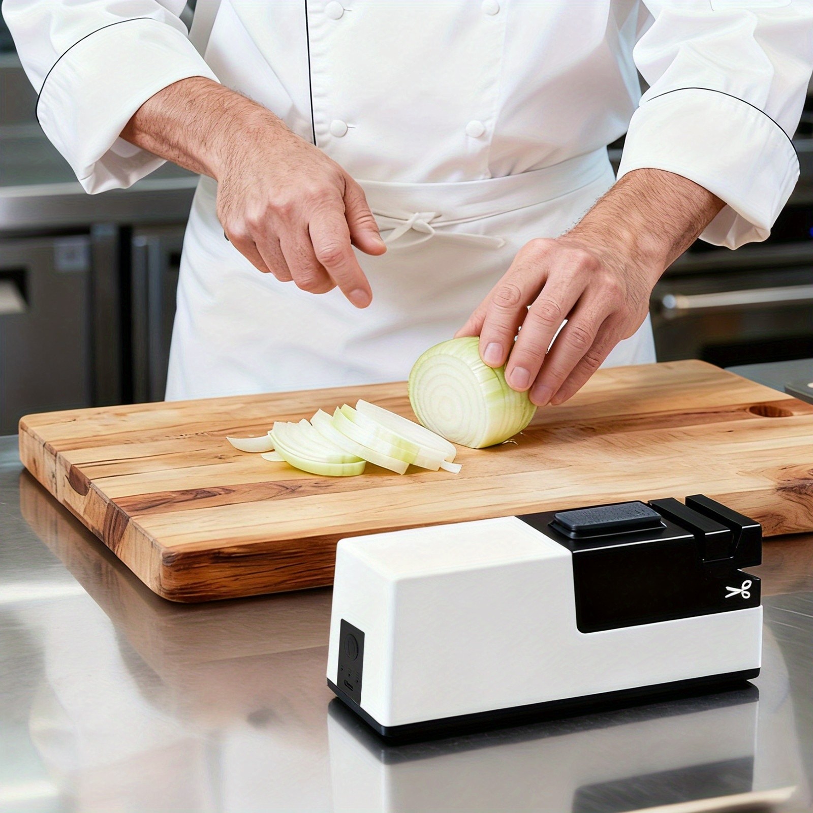 iWhale Electric Kitchen Sharpener 1300mAh USB Rechargeable – Automatic Sharpening & Polishing for Effortless Knife Restoration