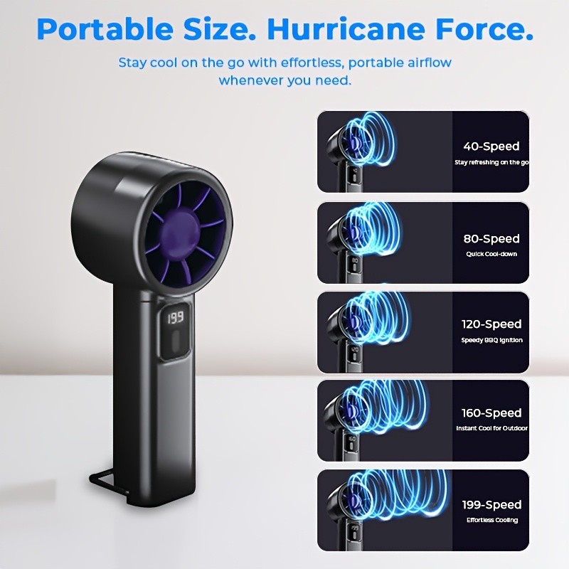 iWhale 199% Turbo Mini Fan with Digital Display – Ultra-Powerful Cooling in a Pocket-Size Design