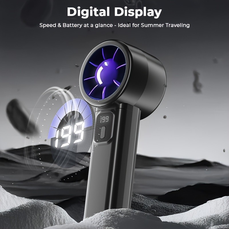 iWhale 199% Turbo Mini Fan with Digital Display – Ultra-Powerful Cooling in a Pocket-Size Design