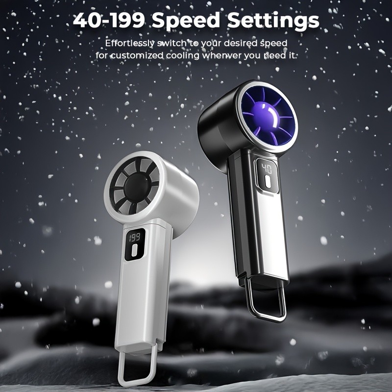 iWhale 199% Turbo Mini Fan with Digital Display – Ultra-Powerful Cooling in a Pocket-Size Design