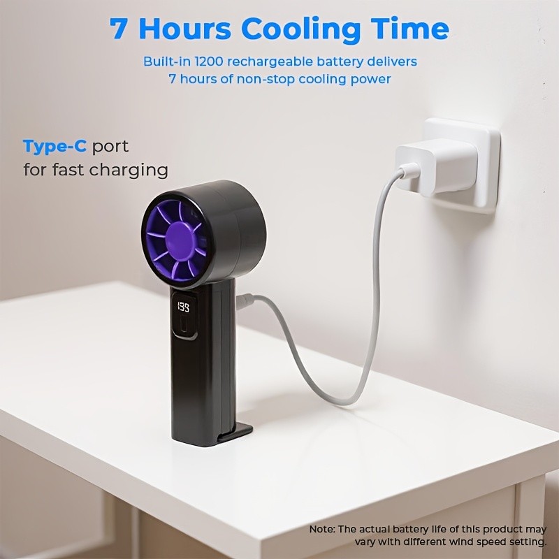 iWhale 199% Turbo Mini Fan with Digital Display – Ultra-Powerful Cooling in a Pocket-Size Design