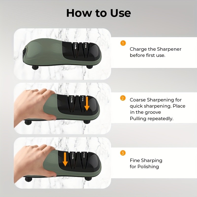 iWhale Multi-Functional Portable Electric Kitchen Sharpener – Dual-Mode Coarse/Fine Precision in a Compact USB-C Design