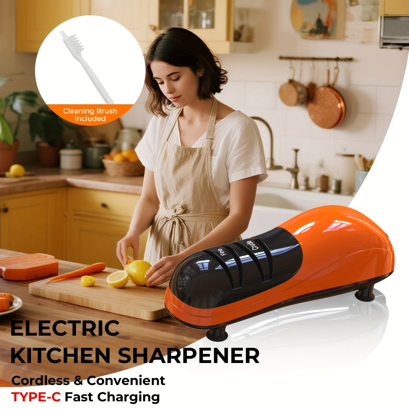 iWhale Multi-Functional Portable Electric Kitchen Sharpener – Dual-Mode Coarse/Fine Precision in a Compact USB-C Design