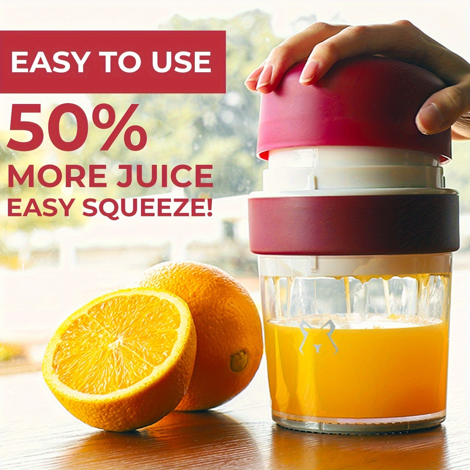 iWhale Manual Citrus Juicer with Separate Cup – Heavy-Duty, No-Electricity Juicing for Fresh Lemon & Orange Drinks Anywhere