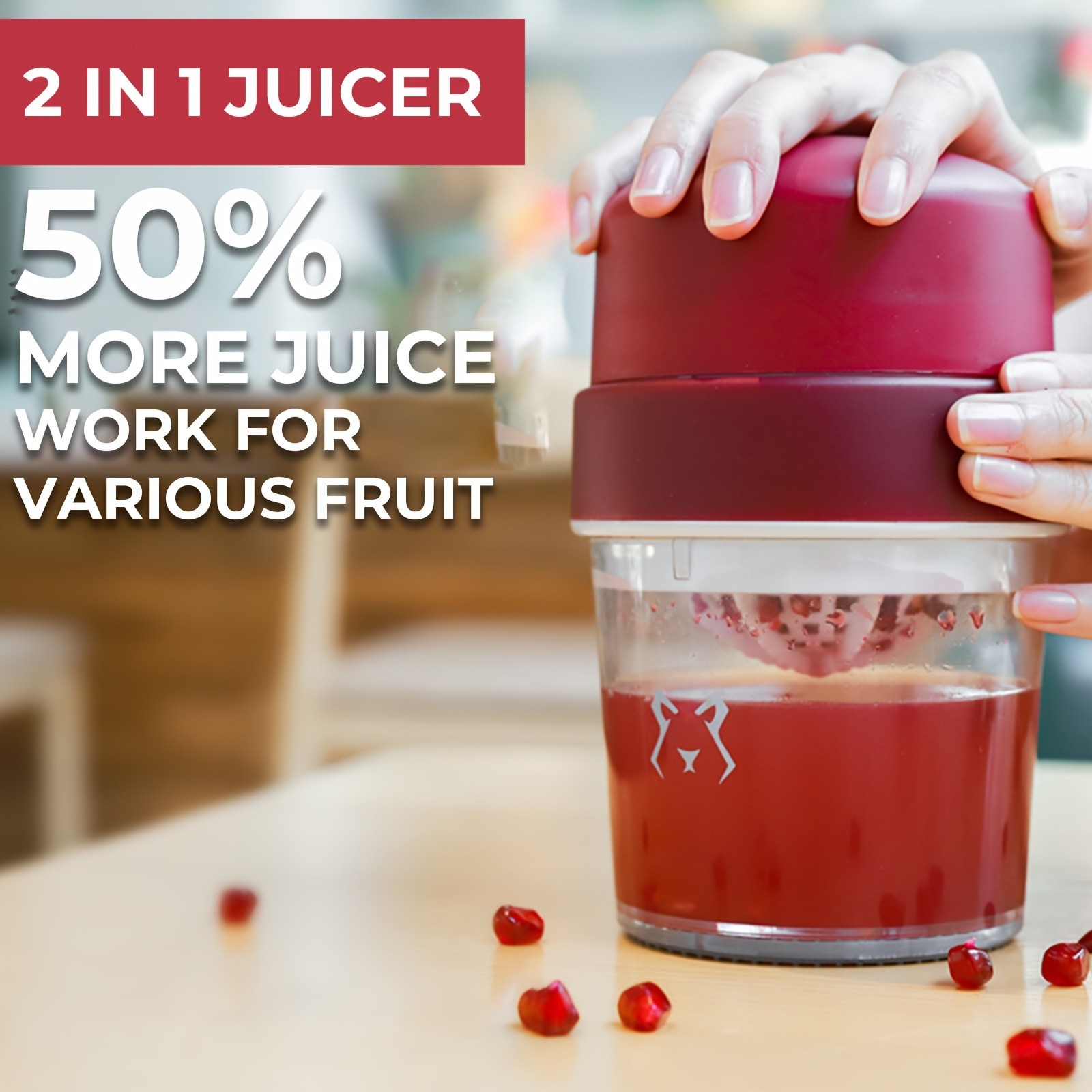 iWhale Manual Citrus Juicer with Separate Cup – Heavy-Duty, No-Electricity Juicing for Fresh Lemon & Orange Drinks Anywhere