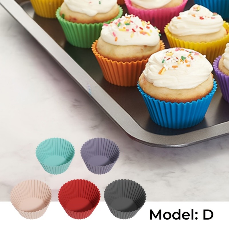 iWhale 5pcs Mini Silicone Muffin & Cupcake Molds – Non-Stick, Easy-Release Baking Cups for Perfect Holiday Desserts