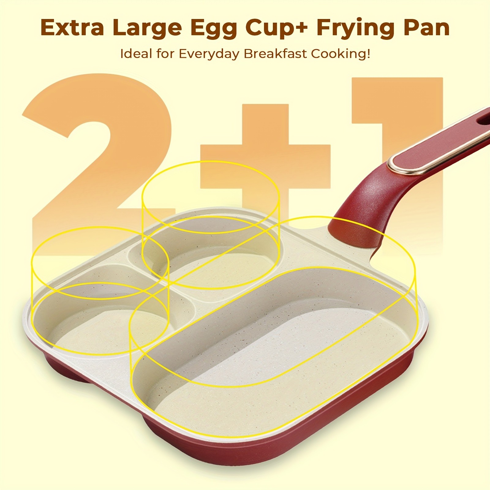 iWhale Non-Stick Breakfast Pan with 2+1 Ceramic Coating – Easy Flip, Easy Clean & Perfect Breakfast Cooking Every Time