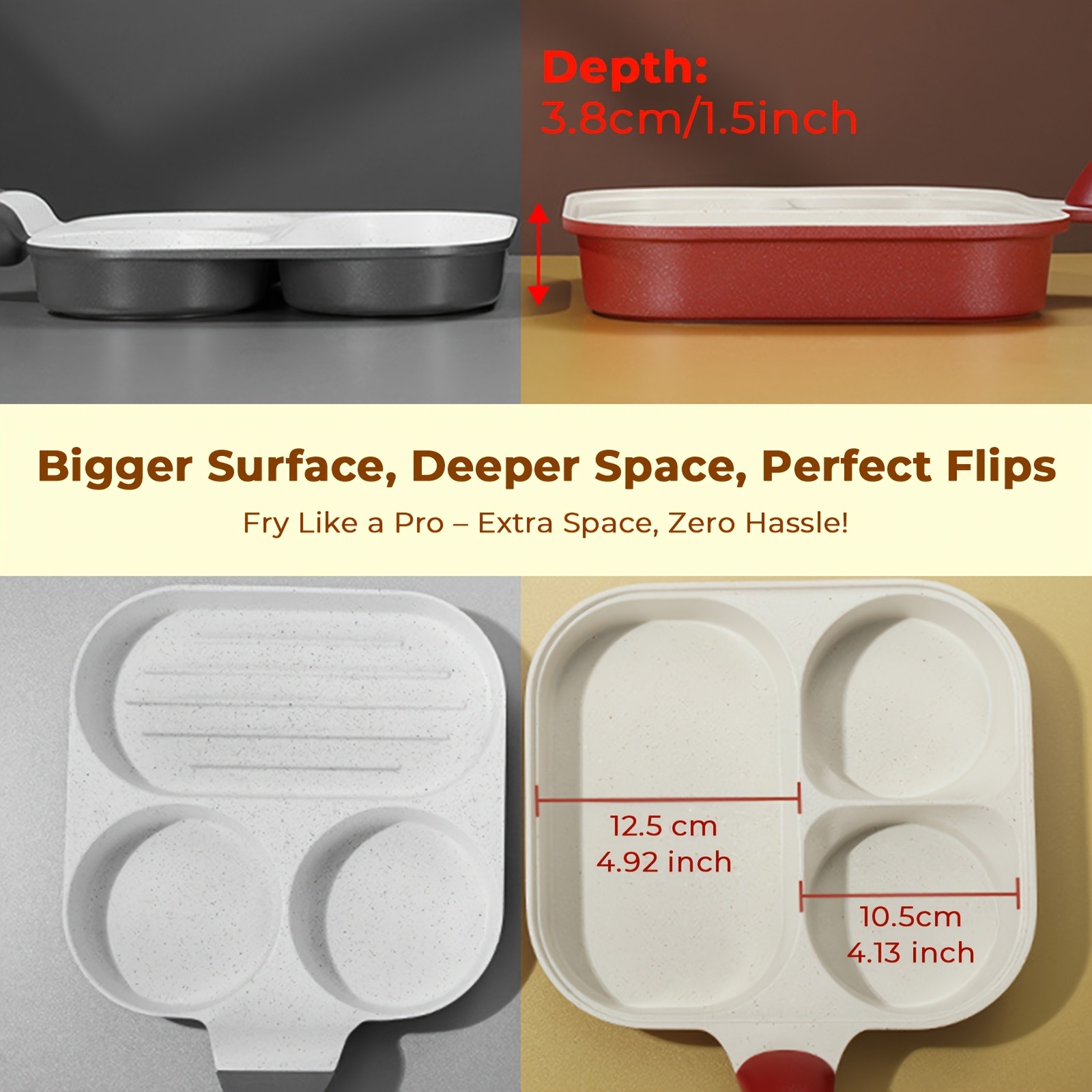 iWhale Non-Stick Breakfast Pan with 2+1 Ceramic Coating – Easy Flip, Easy Clean & Perfect Breakfast Cooking Every Time