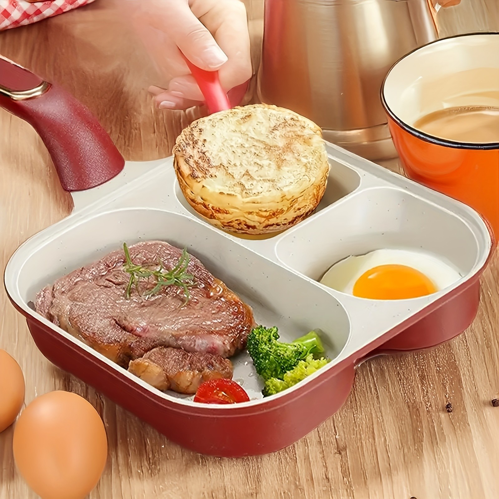 iWhale Non-Stick Breakfast Pan with 2+1 Ceramic Coating – Easy Flip, Easy Clean & Perfect Breakfast Cooking Every Time