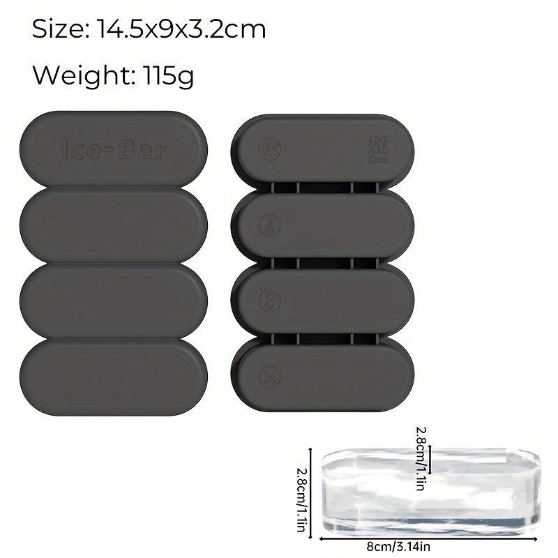iWhale Silicone Ice Cube Tray with Lid – Flexible, Easy-Release 4-Mold Design for Perfect Ice Every Time
