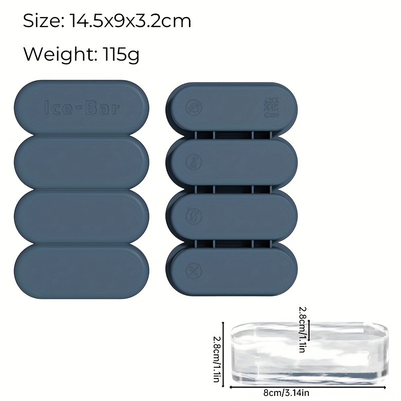 iWhale Silicone Ice Cube Tray with Lid – Flexible, Easy-Release 4-Mold Design for Perfect Ice Every Time