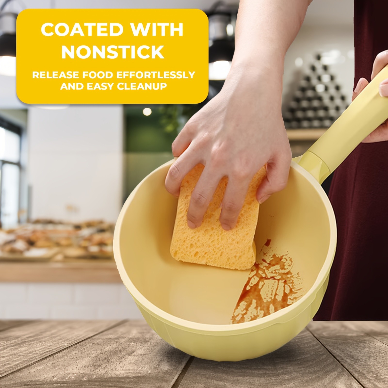 iWhale 18cm Nonstick Ceramic Pot with Glass Lid – Even Heating, Easy Cleaning & Perfect Cooking for Everyday Meals