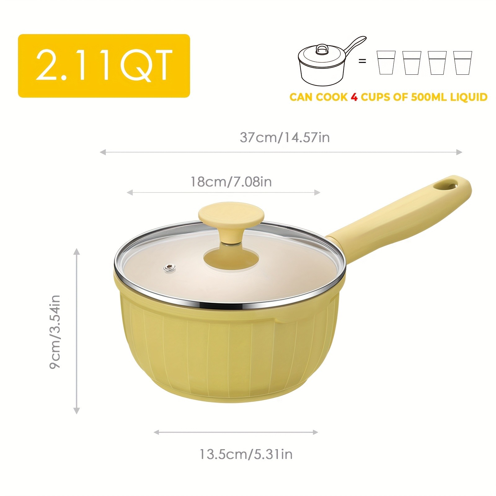 iWhale 18cm Nonstick Ceramic Pot with Glass Lid – Even Heating, Easy Cleaning & Perfect Cooking for Everyday Meals