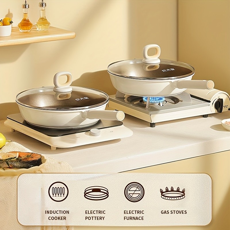 COOKER KING Non-Stick Titanium Coating Frying Pan with Lid – Healthy, PFOA-Free Cooking for All NZ Cooktops