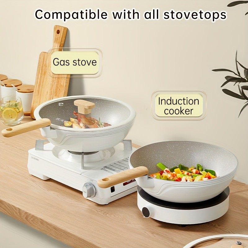 COOKER KING 30cm Non-Stick Wok Pan with Glass Lid – Restaurant-Grade, Non-Toxic & Compatible with All NZ Cooktops