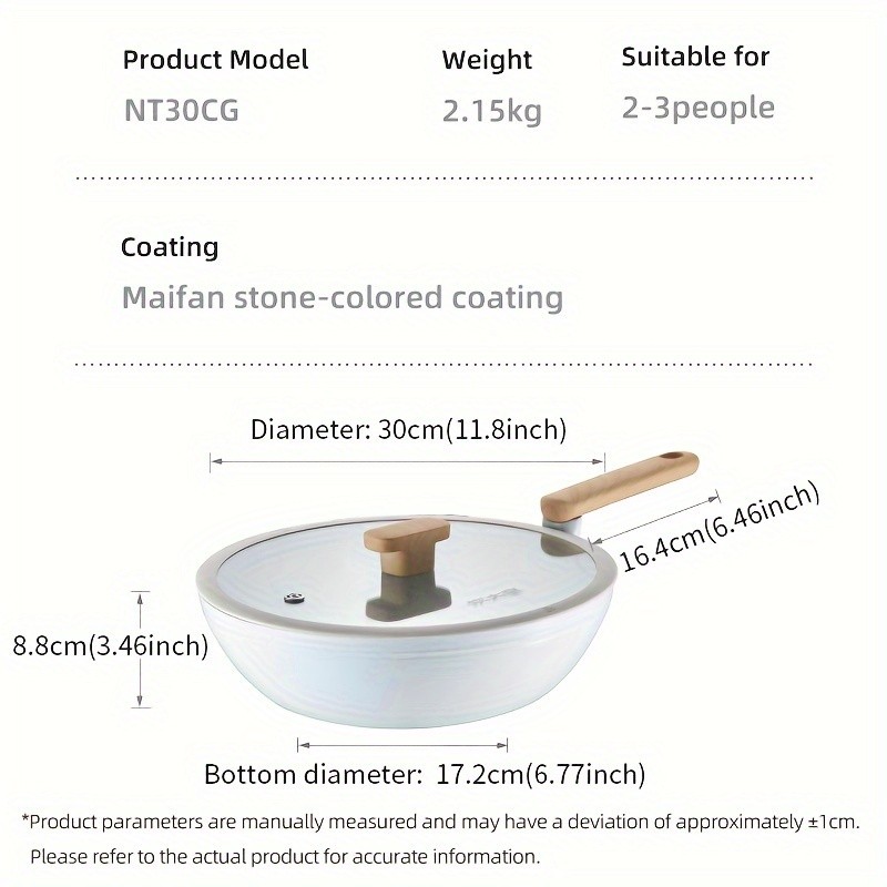 COOKER KING 30cm Non-Stick Wok Pan with Glass Lid – Restaurant-Grade, Non-Toxic & Compatible with All NZ Cooktops