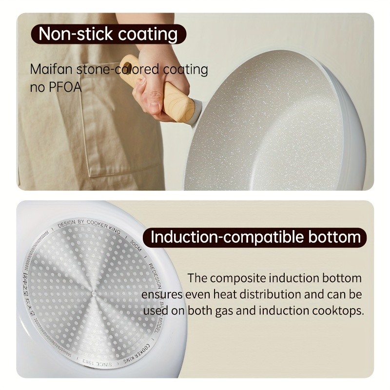 COOKER KING 30cm Non-Stick Wok Pan with Glass Lid – Restaurant-Grade, Non-Toxic & Compatible with All NZ Cooktops