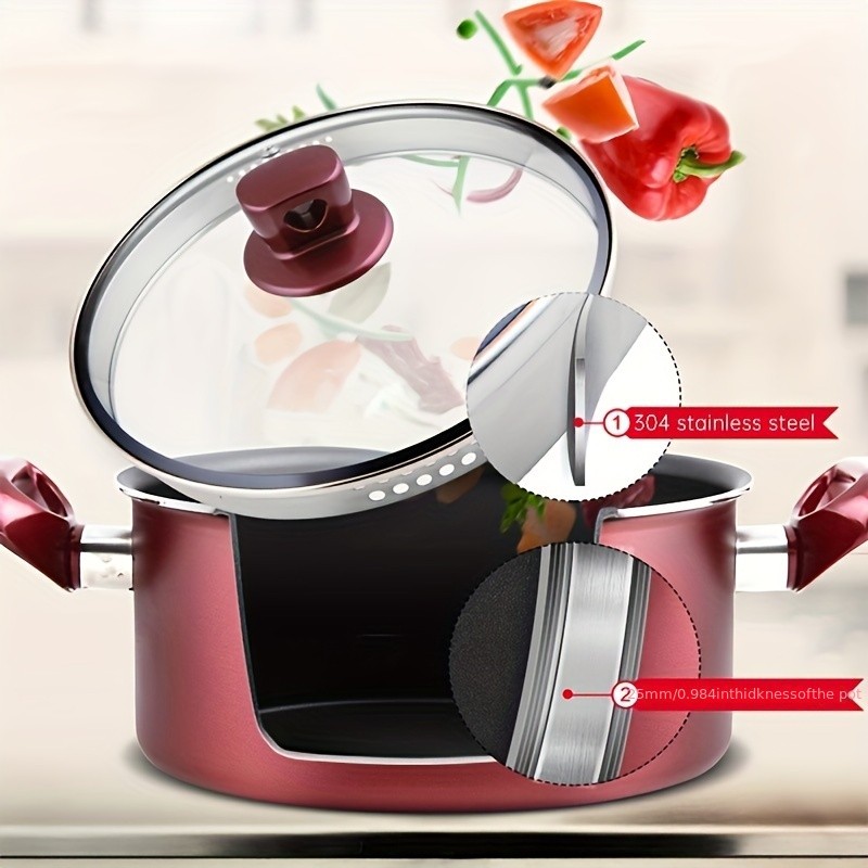 COOKER KING 4 Quart Non-Stick Stockpot with Glass Lid – PTFE/PFOA-Free, Induction Ready & Perfect for Everyday NZ Cooking