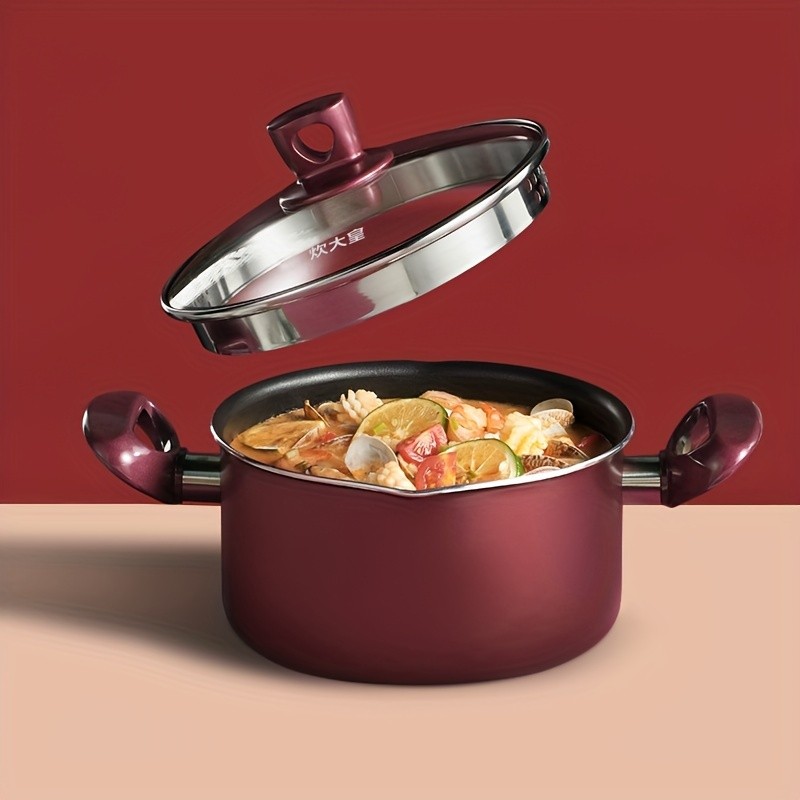 COOKER KING 4 Quart Non-Stick Stockpot with Glass Lid – PTFE/PFOA-Free, Induction Ready & Perfect for Everyday NZ Cooking
