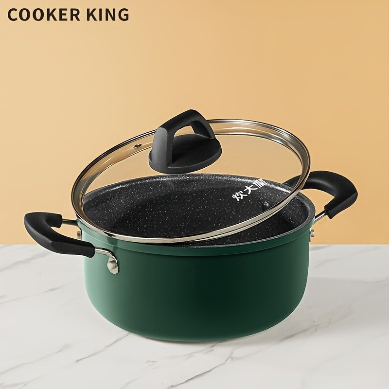 COOKER KING 22cm Non-Stick Saucepan with Glass Lid – Multi-Purpose, PFOA-Free Stew Pot for Soup, Noodles & Everyday NZ Cooking
