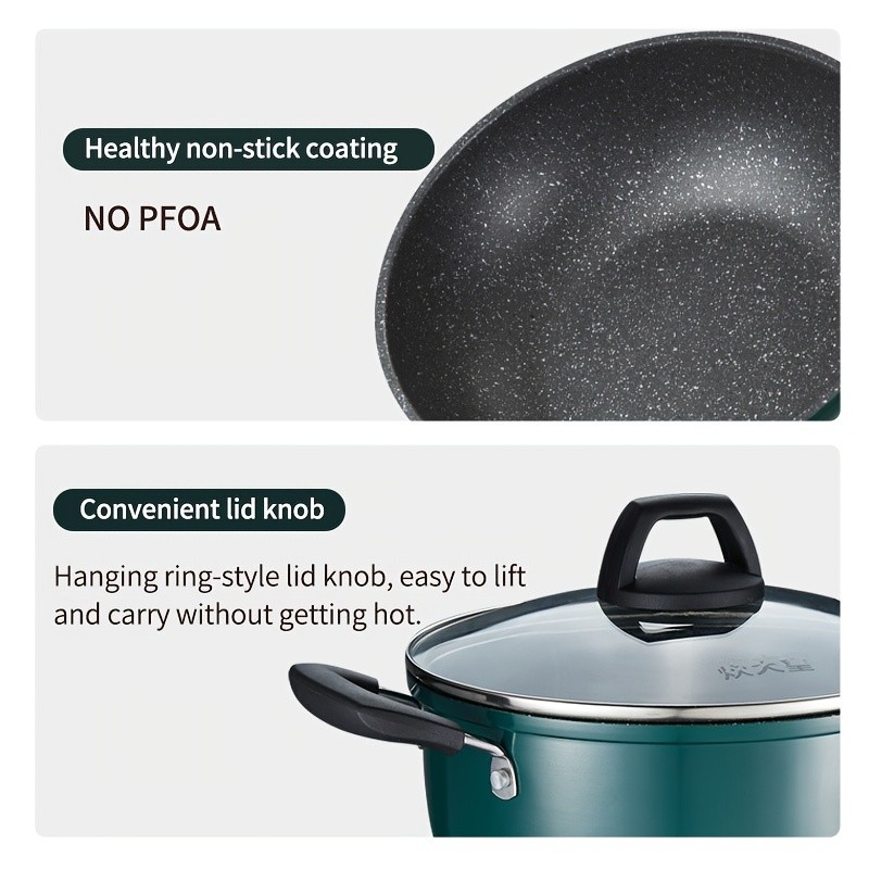 COOKER KING 22cm Non-Stick Saucepan with Glass Lid – Multi-Purpose, PFOA-Free Stew Pot for Soup, Noodles & Everyday NZ Cooking