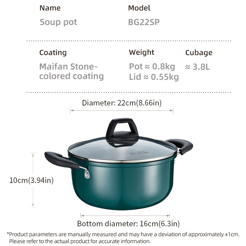 COOKER KING 22cm Non-Stick Saucepan with Glass Lid – Multi-Purpose, PFOA-Free Stew Pot for Soup, Noodles & Everyday NZ Cooking