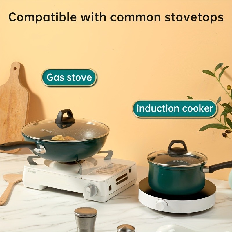 COOKER KING 18cm Nonstick Saucepan with Glass Lid – PFOA-Free Aluminum Alloy Pot for Safe, Even & Easy Everyday NZ Cooking