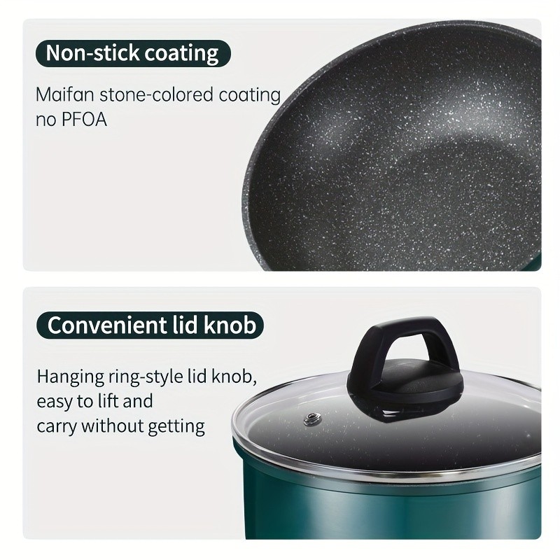 COOKER KING 18cm Nonstick Saucepan with Glass Lid – PFOA-Free Aluminum Alloy Pot for Safe, Even & Easy Everyday NZ Cooking
