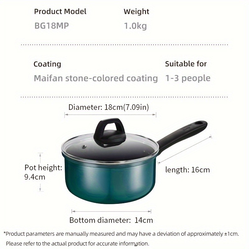 COOKER KING 18cm Nonstick Saucepan with Glass Lid – PFOA-Free Aluminum Alloy Pot for Safe, Even & Easy Everyday NZ Cooking