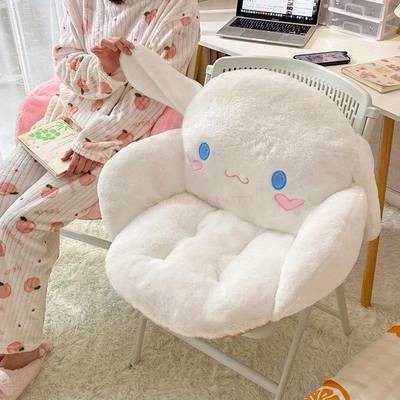 Sanrio Plush Cushion with Face & Heart Eyes – Cute Irregular Backrest/Seat Pillow Soft • Machine-Washable • Kawaii Home Decor • Extra Wide & Ergonomic Comfort