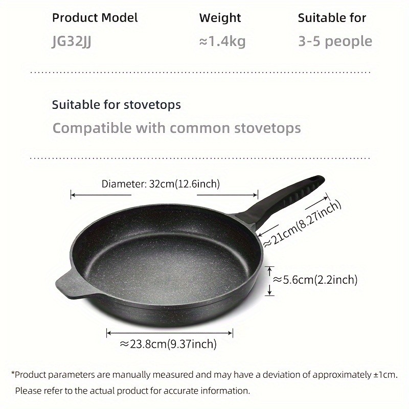 COOKER KING 32cm Nonstick Frying Pan – PTFE/PFOA-Free Large Skillet with Stay-Cool Handle for All NZ Cooktops