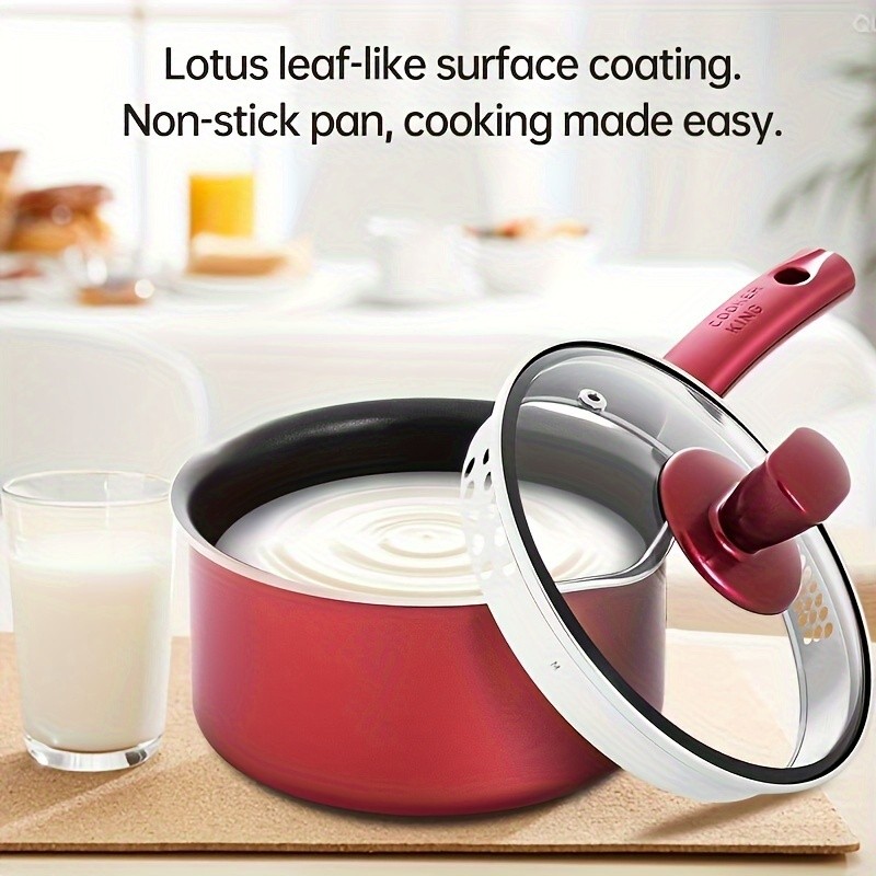 COOKER KING 2.1QT Nonstick Saucepan with Glass Lid – Safe, Even-Heating Daily Pot for All NZ Cooktops