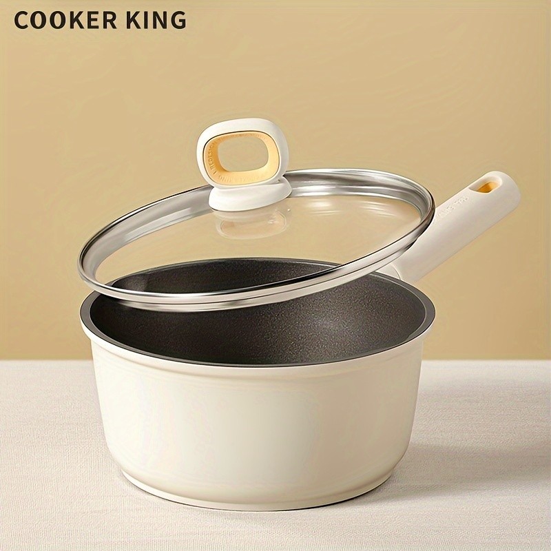 COOKER KING Titanium-Infused Nonstick Saucepan with Lid – Durable PFOA-Free Alloy Pot for All NZ Cooktops