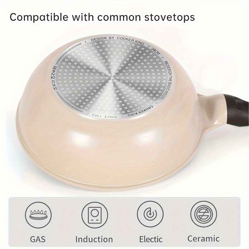 COOKER KING 9.45-Inch Deep Nonstick Fry Pan with Glass Lid – Restaurant-Grade, PTFE/PFOA-Free Skillet for All NZ Cooktops