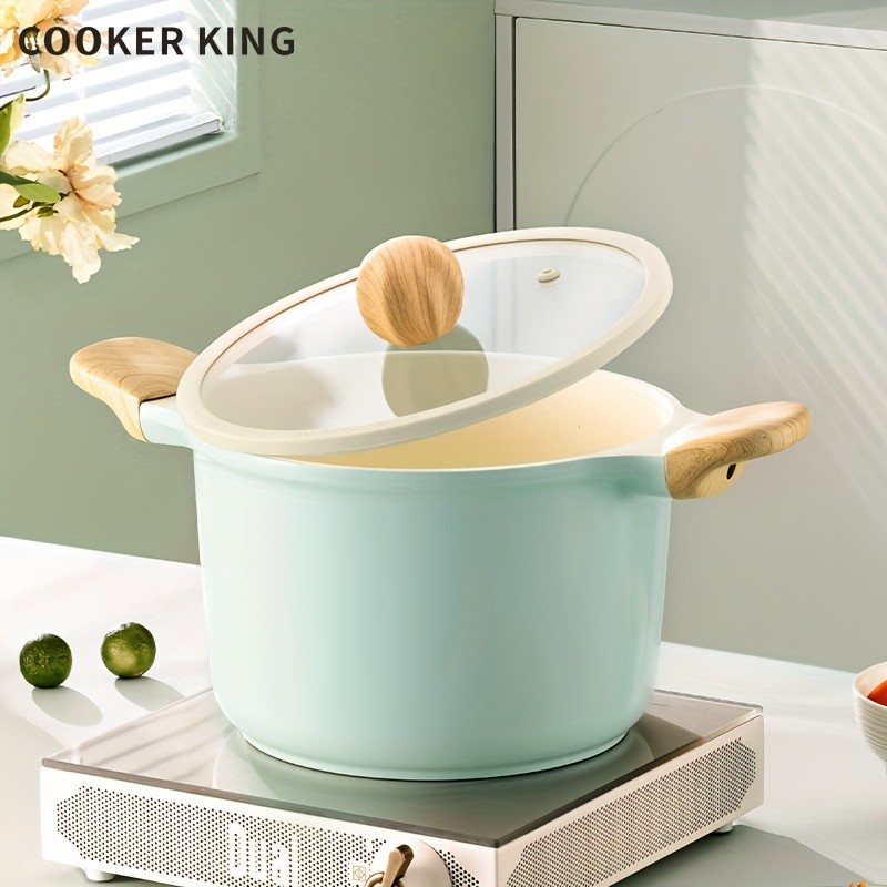 COOKER KING 4.5L Titanium-Ceramic Nonstick Stockpot with Lid – Safe, Even-Heating Family Pot for All NZ Cooktops